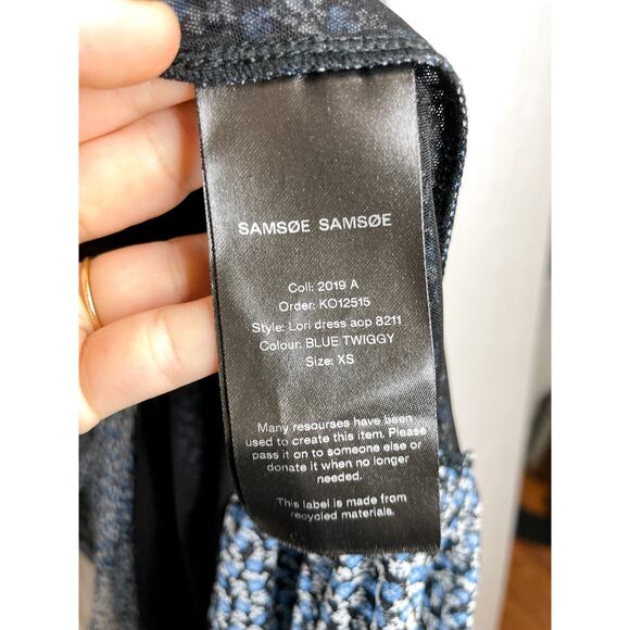 SAMSOE SAMSOE Lori Mesh Knit Blue Floral Maxi Dress XS - Picture 8 of 11